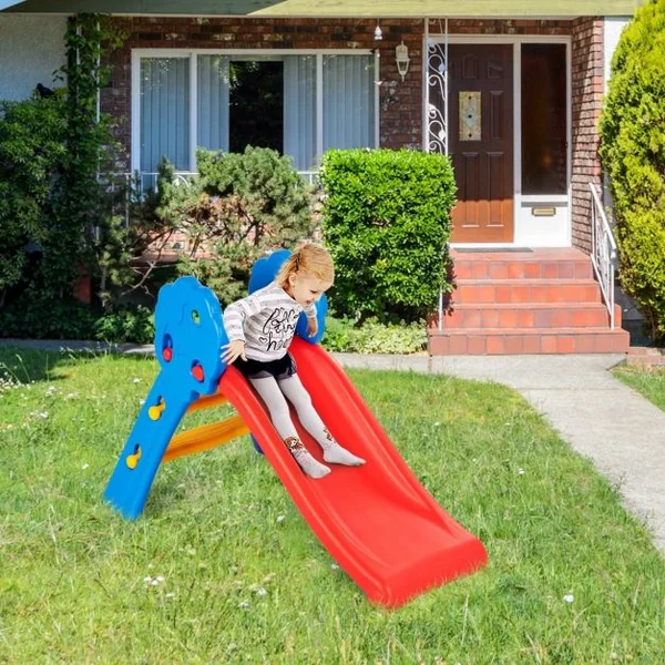 Toboggan Aire de Jeux Pliable 108 x 60 x 71 CM en Plastique Charge Max. 50kg pour Garçons et Filles 3-8 Ans