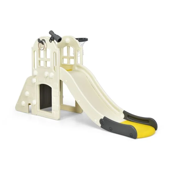 Toboggan pour Enfant 6 en 1 - Glisse de 140 CM 3-8 Ans Toboggan Intérieure & Extérieure Bleu/Rose/Jaune