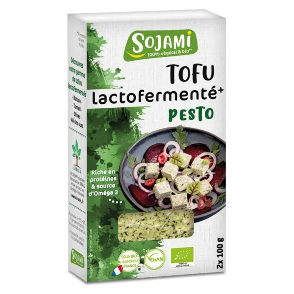 Tofu lactofermenté pesto