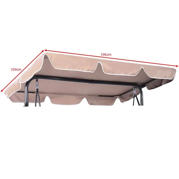 Toile de Rechange pour Balancelle Balançoire Auvent pour Balancelle Imperméable en Polyester 3 tailles au Choix Beige