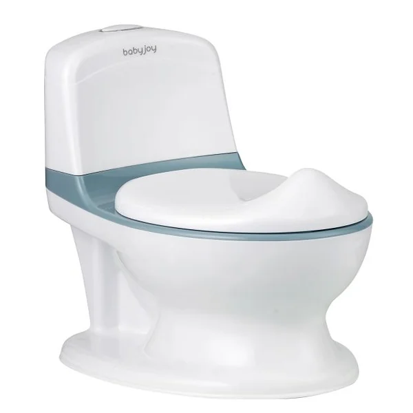 Toilette Enfant en PP Pot pour Bébé Toilette de Simulation Charge Max.30KG Bleu