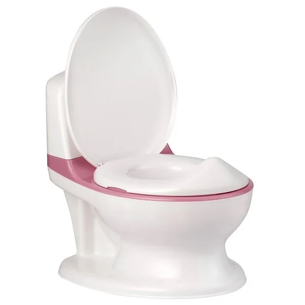 Toilette Enfant en PP Pot pour Bébé Toilette de Simulation Charge Max.30KG Rose