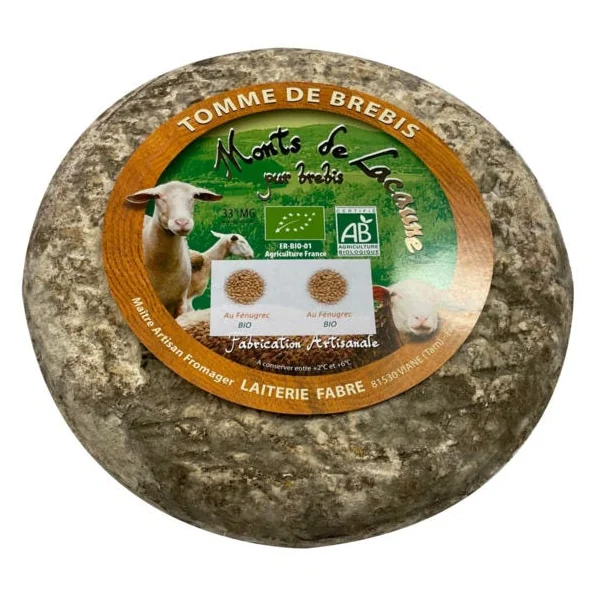 Tomme brebis au lait pasteurisé fenugrec 34%MG