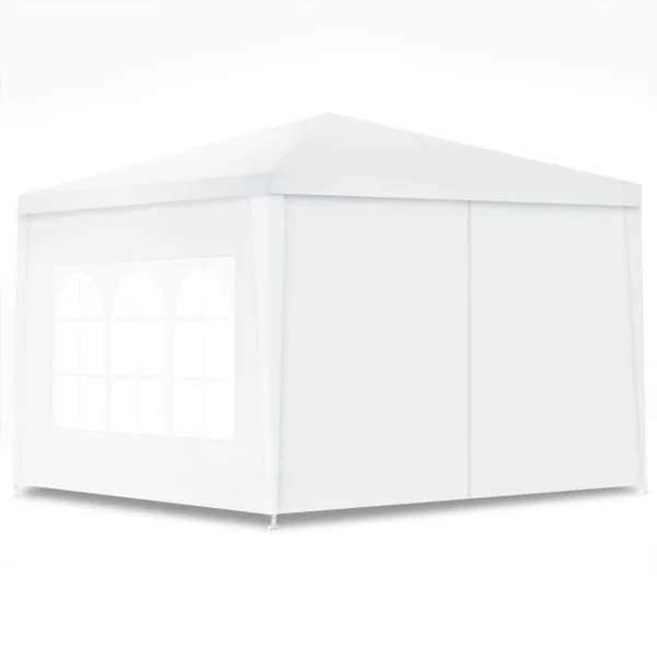 Tonnelle de Jardin 3x3M Tente de Reception avec 4 Bâches Amovibles et Fenêtres Transparentes Tubes Métalliques Barnum pour Fête Mariage BBQ