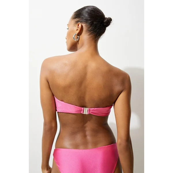 Top bikini bandeau avec détail de rosette