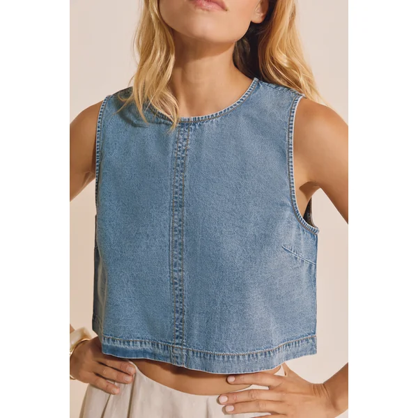 Top court sans manches en jean