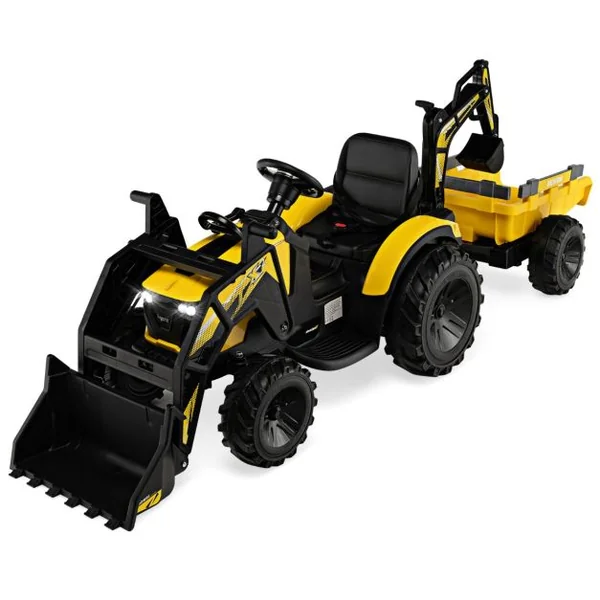 Tracteur Electrique 12 V pour Enfants 3-5 km/h Télécommande MP3 USB Vert