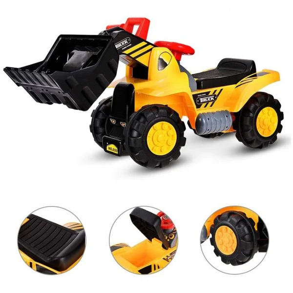 Tracteur pour Enfant, Pelleteuse Manuelle Vocal de Quatre Pneus pour Enfant Jouet