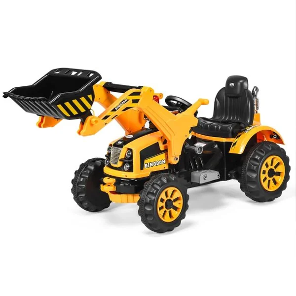 Tracteur pour Enfants 3-8 Ans Tracteur Electrique avec 2 Choix de Vitesse et Chargeuse Marche Avant et Arrière Bleu