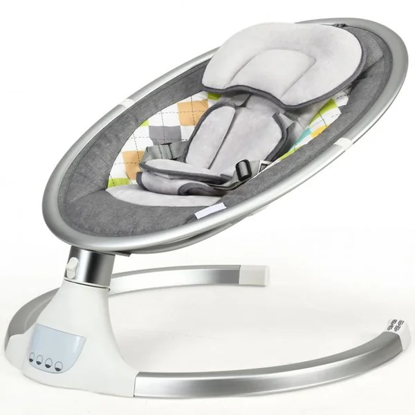 Transat Balancelle Electrique pour Bébé à 9KG avec Télécommande 5 Amplitudes de Vibration Minuterie 10 Musique Bluetooth/USB