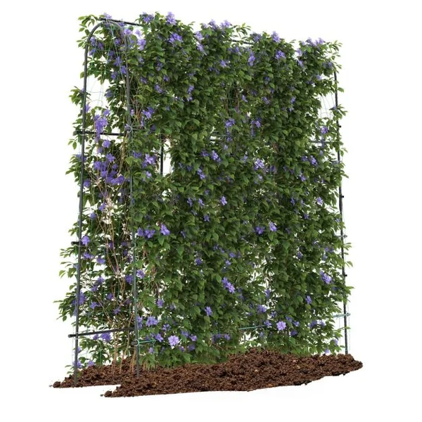 Treillis Arqué de Jardin pour Plantes Grimpantes 179 x 180 cm Treillis en ‘U’ pour Jardin Surélevé avec Poteaux Métalliques