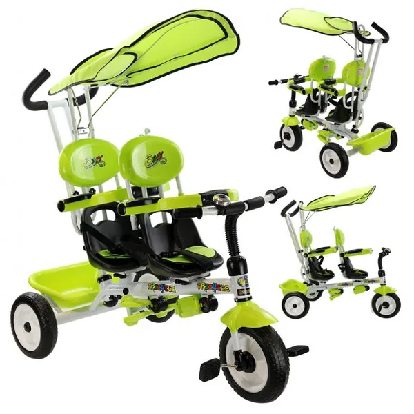Tricycle Evolutif avec 3 Roues 2 Places pour Bébé de 18 Mois à 36 Mois Rouge