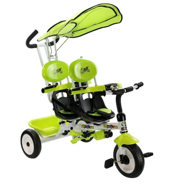 Tricycle Evolutif avec 3 Roues 2 Places pour Bébé de 18 Mois à 36 Mois Rouge