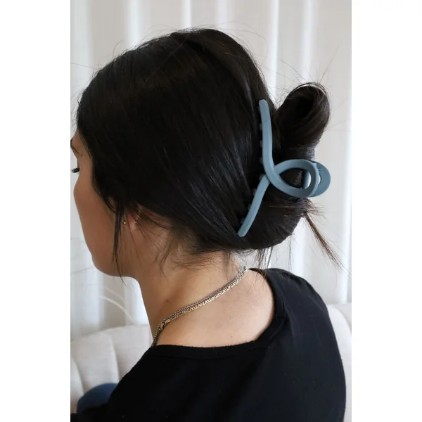 TRIO: 2 pinces & mini chouchou - bleu floral