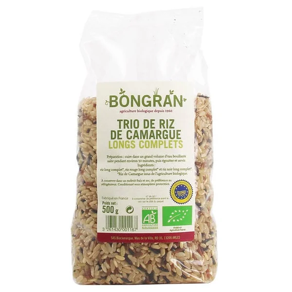 Trio de riz de Camargue long complet 500g