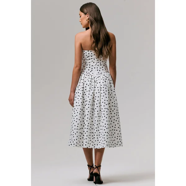 Triumph | Robe mi-longue bandeau à pois