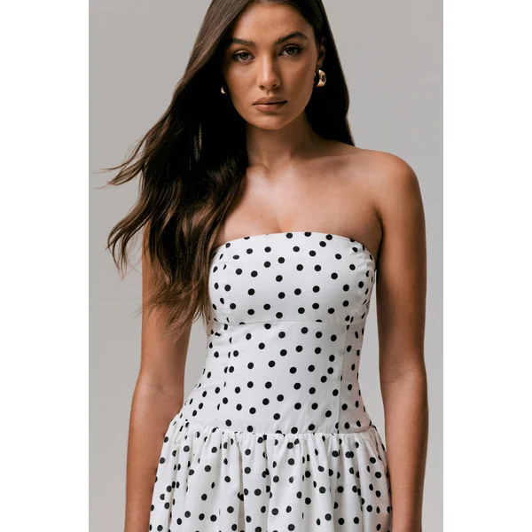 Triumph | Robe mi-longue bandeau à pois