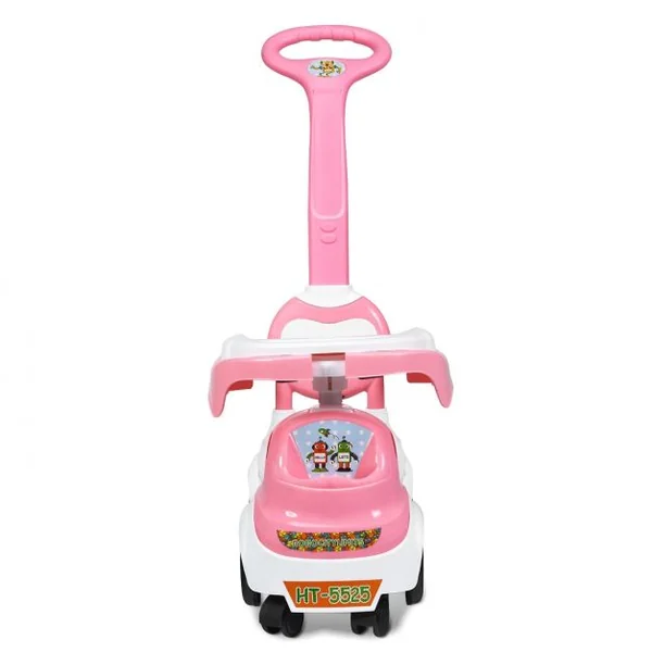Trotteur 3 en 1 pour Enfants de 18 à 72 Mois Pour Apprendre à Marcher Boîte à Musique 6 Roulettes 52x36x88cm Rose