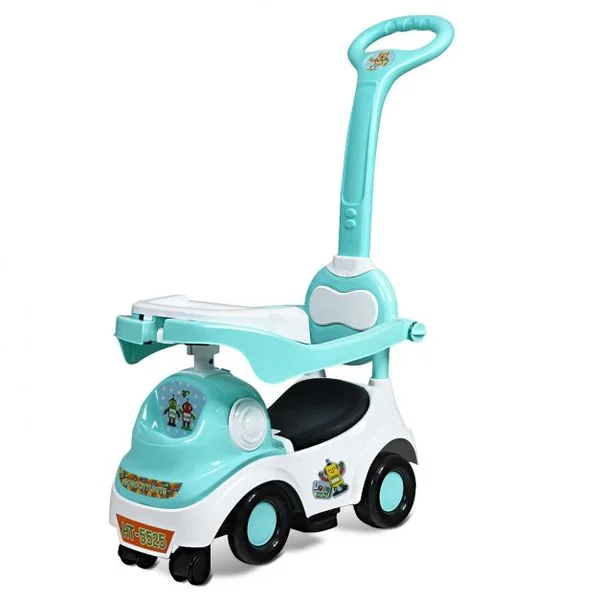Trotteur 3 en 1 pour Enfants de 18 à 72 Mois Pour Apprendre à Marcher Boîte à Musique 6 Roulettes 52x36x88cm Vert