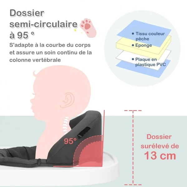 Trotteur pour Bébé de 6 à 18 Mois Compact Pliable 2 en 1 avec Siège Rembourré Plateau Jouets Amovible 75x60x70cm Gris