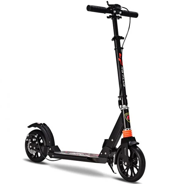 Trottinette adulte pliable Trottinette non électrique, Hauteur réglable 95-107cm, 100 kg max, en Aluminium et PP, Noir