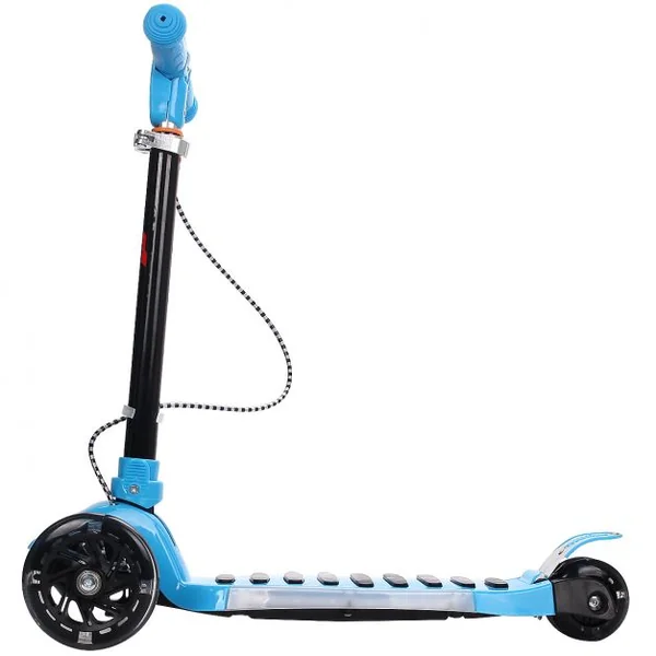 Trottinette enfant pliable Non électrique, 3 roues Lumières LED, Hauteur réglable 67-82cm, 50kg max, Aluminium, PP, Bleu