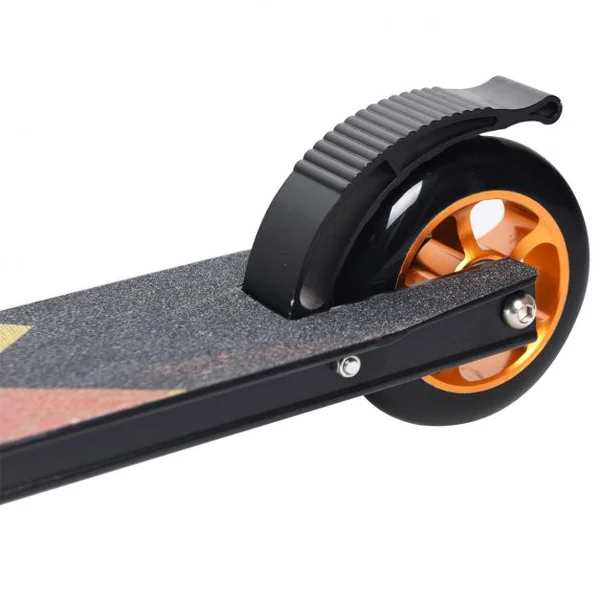 Trottinette Freestyle en Aluminium avec Roues en PU à 360° Frein Arrière et Guidon Antidéparant Support Jusqu'à 100KG Noir