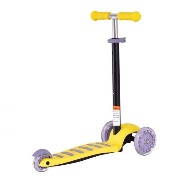 Trottinette pour Enfant à 3 Roues Flash Lumineuses Capacité 20kg en Alliage d’Aluminium et PP, 55x24x60-77cm, Rouge
