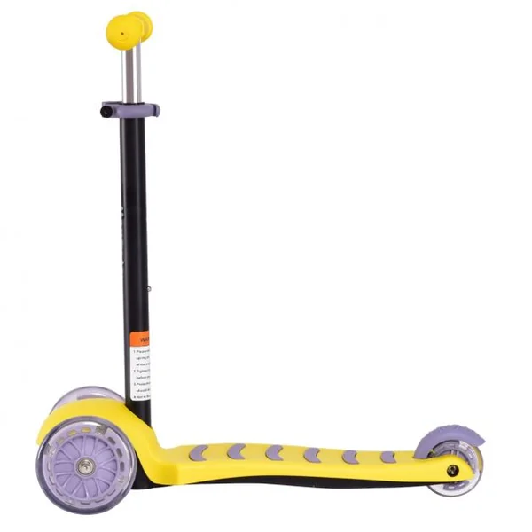 Trottinette pour Enfant à 3 Roues Flash Lumineuses Capacité 20kg en Alliage d’Aluminium et PP, 55x24x60-77cm, Rouge