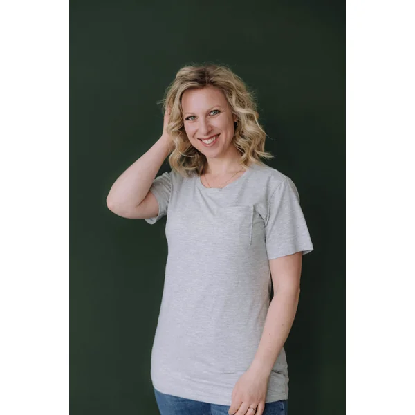 T-shirt avec doublure - gris pâle chiné