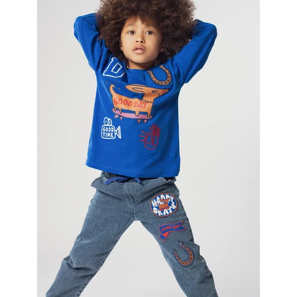 T-shirt bleu foncé animation chien garçon - Soins Bébé Naturels & Produits Maman Après Naissance
