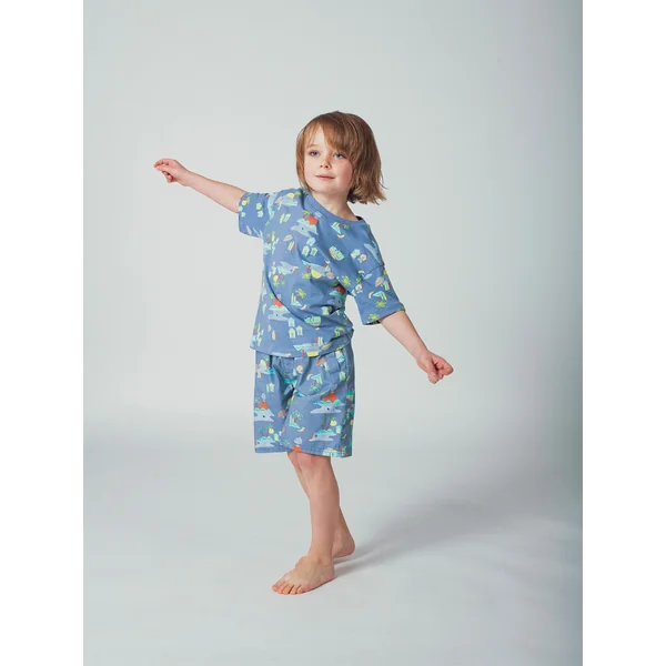 T-shirt bleu gris imprimé - Soins Bébé Naturels & Produits Maman Après Naissance