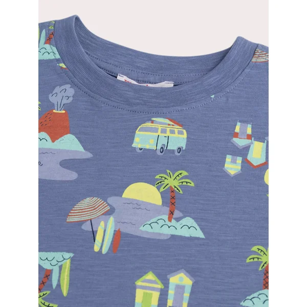 T-shirt bleu gris imprimé - Soins Bébé Naturels & Produits Maman Après Naissance