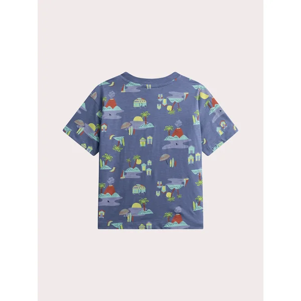 T-shirt bleu gris imprimé - Soins Bébé Naturels & Produits Maman Après Naissance