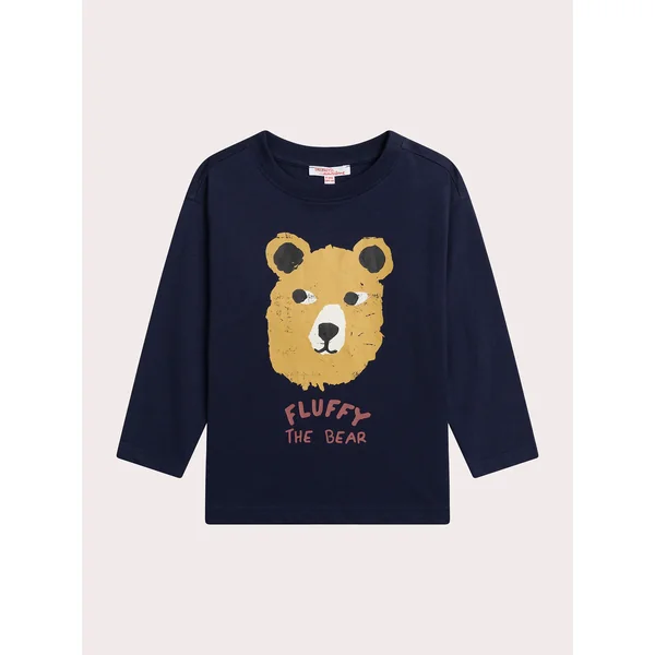 T-shirt bleu manches longues animation ours - Soins Bébé Naturels & Produits Maman Après Naissance