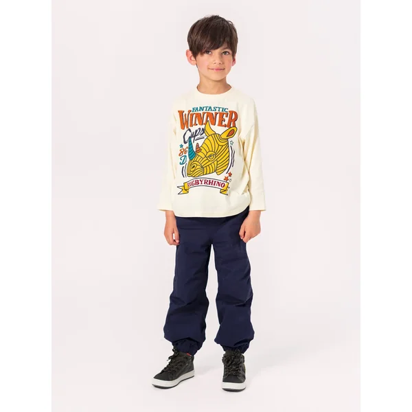 T-shirt creme animation rhinocéros por garçon - Soins Bébé Naturels & Produits Maman Après Naissance