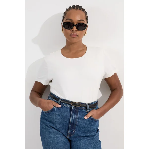 T-Shirt en Coton Stretch Grande Taille
