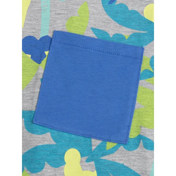 T-shirt gris chiné imprimé palmiers - Soins Bébé Naturels & Produits Maman Après Naissance