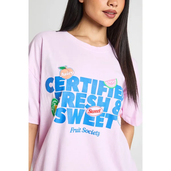 T-shirt Imprimé Fruits Frais Et Sucrés Certifiés