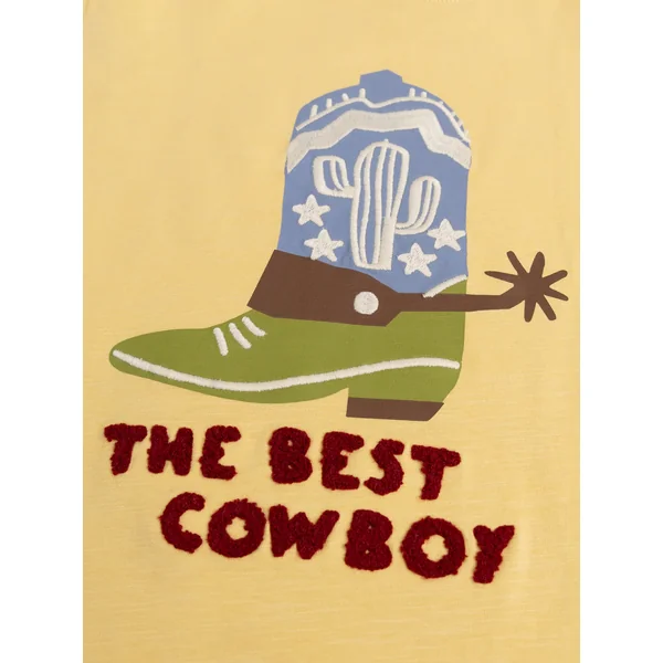 T-shirt jaune pale manches longues animation cowboy - Soins Bébé Naturels & Produits Maman Après Naissance