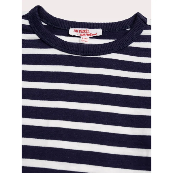 T-shirt manches longues rayé bleu et blanc - Soins Bébé Naturels & Produits Maman Après Naissance