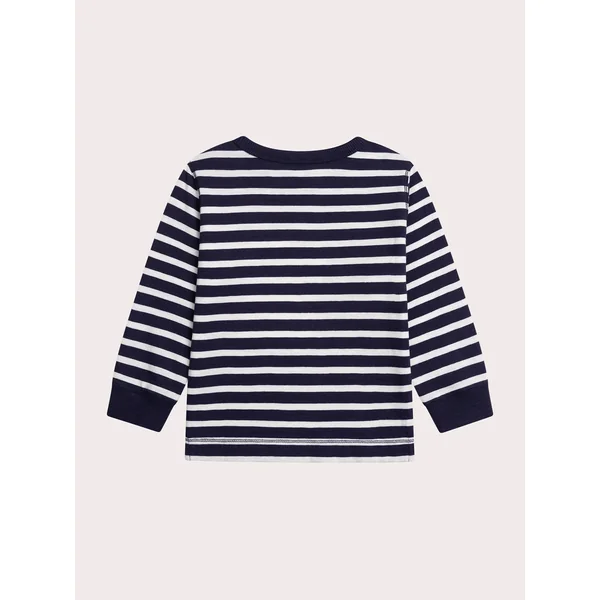 T-shirt manches longues rayé bleu et blanc - Soins Bébé Naturels & Produits Maman Après Naissance