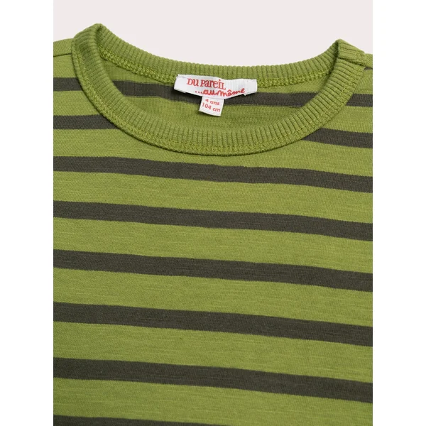 T-shirt manches longues rayé vert - Soins Bébé Naturels & Produits Maman Après Naissance