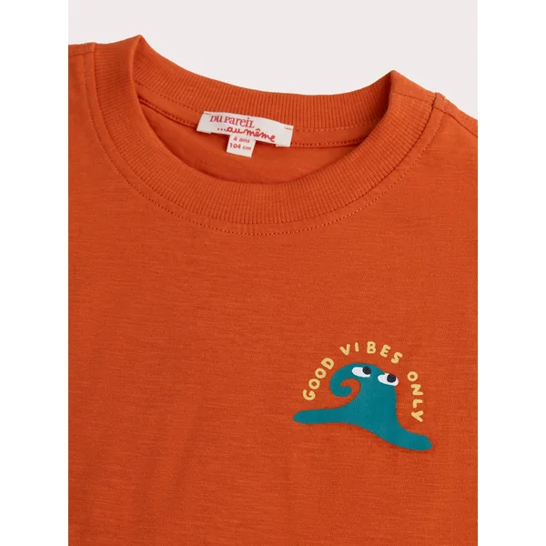 T-shirt orange détail fantaisie - Soins Bébé Naturels & Produits Maman Après Naissance