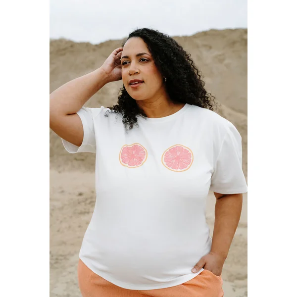 T-shirt oversize fruité - pamplemousse