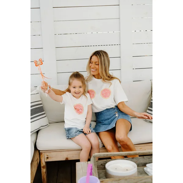 T-shirt oversize fruité - pamplemousse