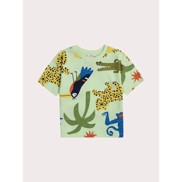 T-shirt vert imprimé animalier - Soins Bébé Naturels & Produits Maman Après Naissance