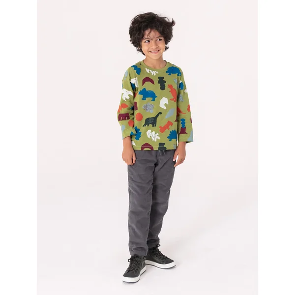 T-shirt vert pomme imprimé dinosaure pour garçon - Soins Bébé Naturels & Produits Maman Après Naissance