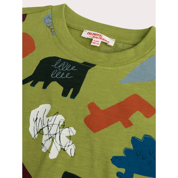 T-shirt vert pomme imprimé dinosaure pour garçon - Soins Bébé Naturels & Produits Maman Après Naissance