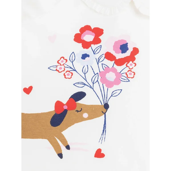 T-shirt écru pour bébé fille - Soins Bébé Naturels & Produits Maman Après Naissance